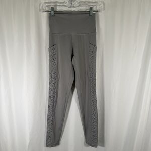 Aerie Leggings Women's Small Grey Pull On Breathable Side Pockets 27" Inseam